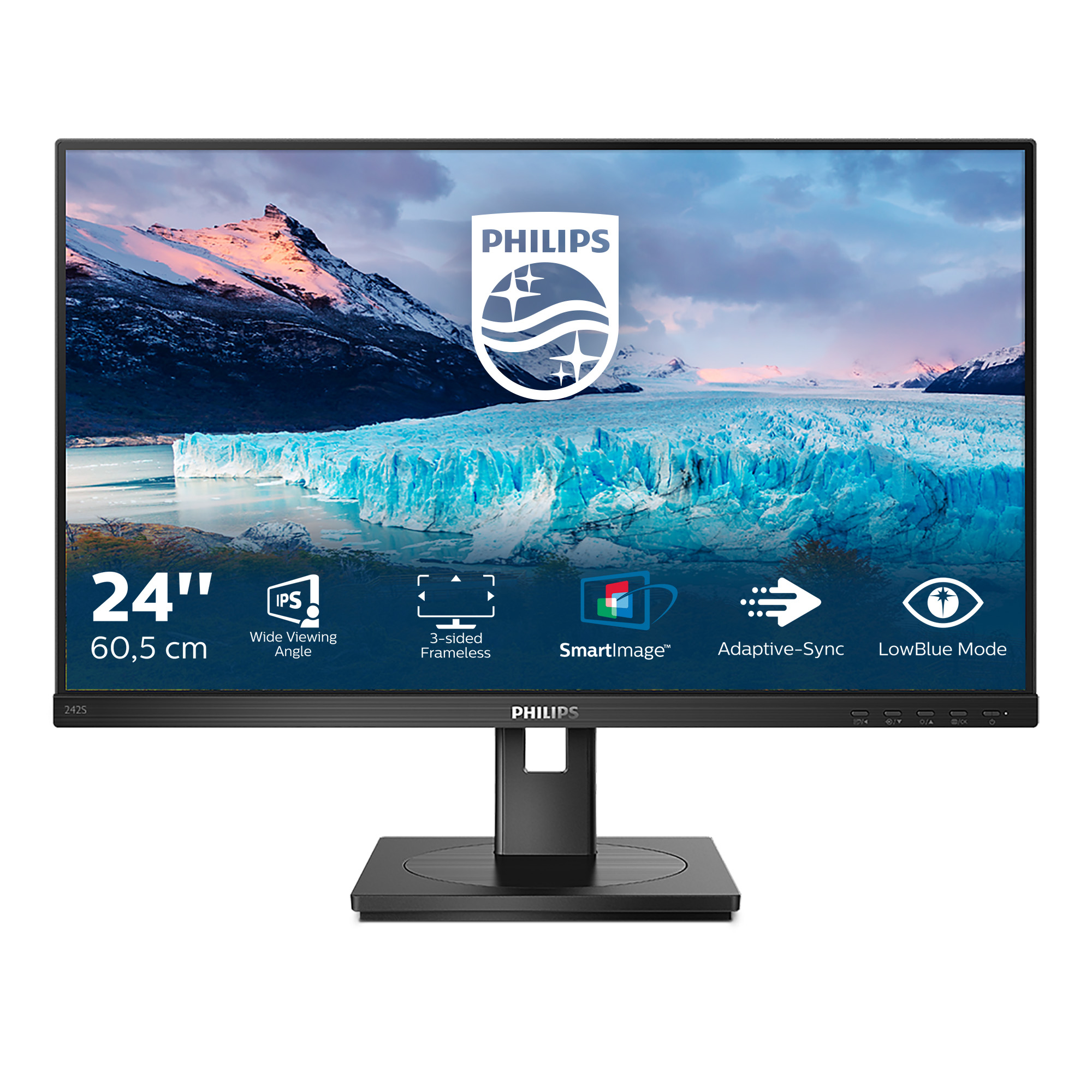 Philips S Line 242S1AE/00 LED display 60,5 cm (23.8") 1920 x 1080 pixel Fuld HD Sort
