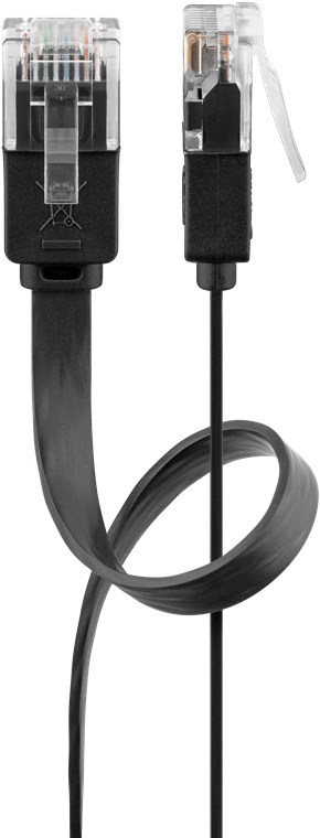 Goobay 95386 CAT 6 Network Patch Cable U/UTP, Black, 3m Length