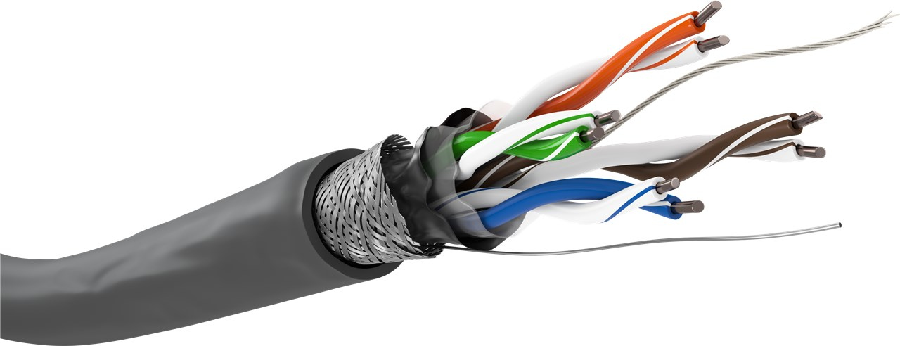 Installationskabel (stiv), SF/UTP CAT5E, grå, 305 m,