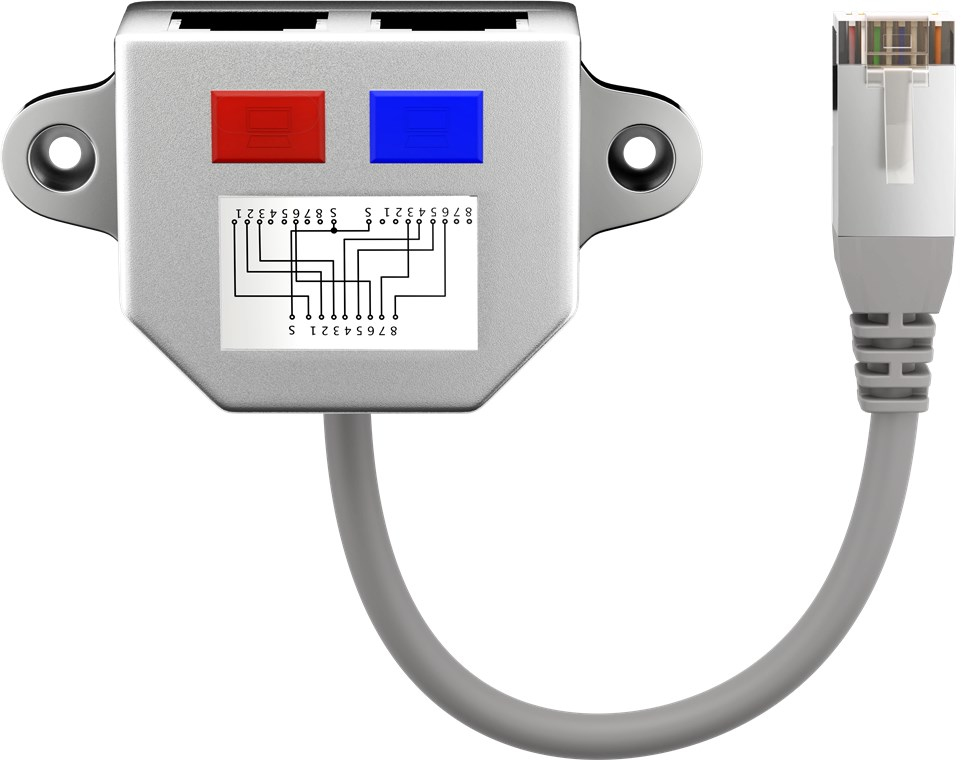 Goobay 68909 Cable Splitter, Y-Adapter, Grey