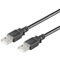 USB2 forb. kabel, A-han/A-han, Sort, 5 m