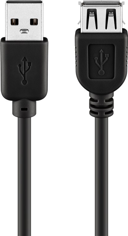 Goobay 68903 USB 2.0 Hi-Speed Extension Cable, Black, 1.8m Length