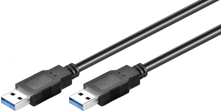 USB3 forb. kabel A-han/A-han, sort, 1,8 m