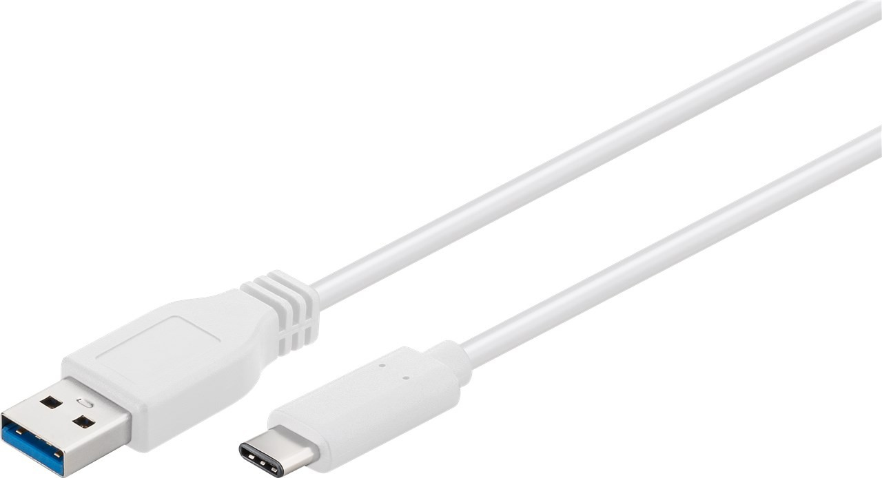 USB-C to USB A 3.0 Cable, Hvid 0,5M