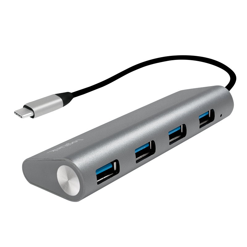 USB-C 4 port HUB Aluminium 5V PSU