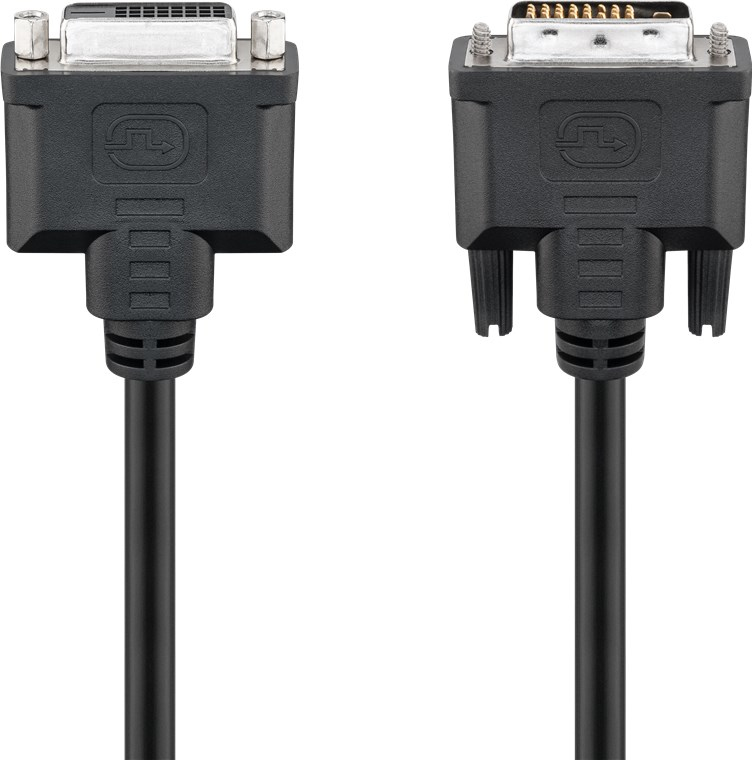 DVI monitor forl. Kabel 24+1 han/hun, 2 m 