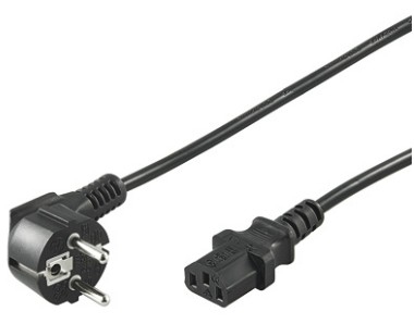 Powerkabel Schuko/IEC apparat hun, 2 m, sort
