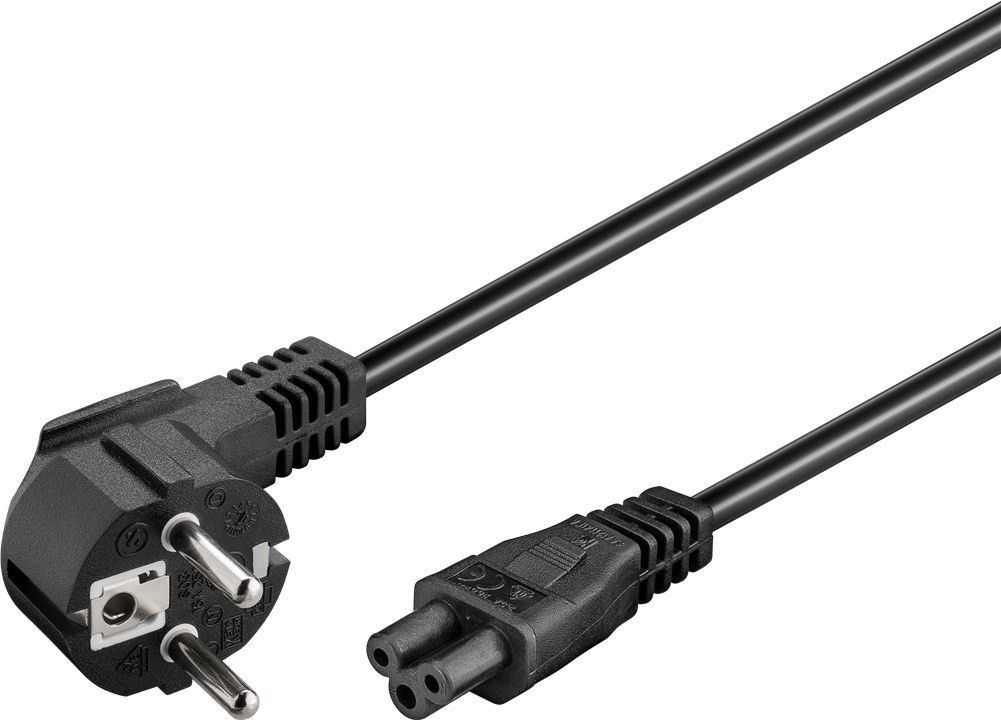 Powerkabel, Schuko/Mikey Mouse, 3 m, sort