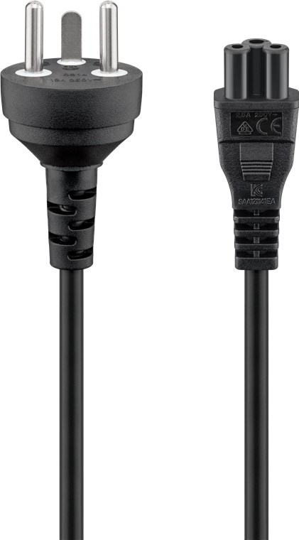 Powerkabel DK jord/Mickey Mouse, 1,8 m, sort