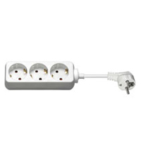 POWER 3-STIKDÅSE, SCHUKO STIK, 1,5 M KABEL, HVID