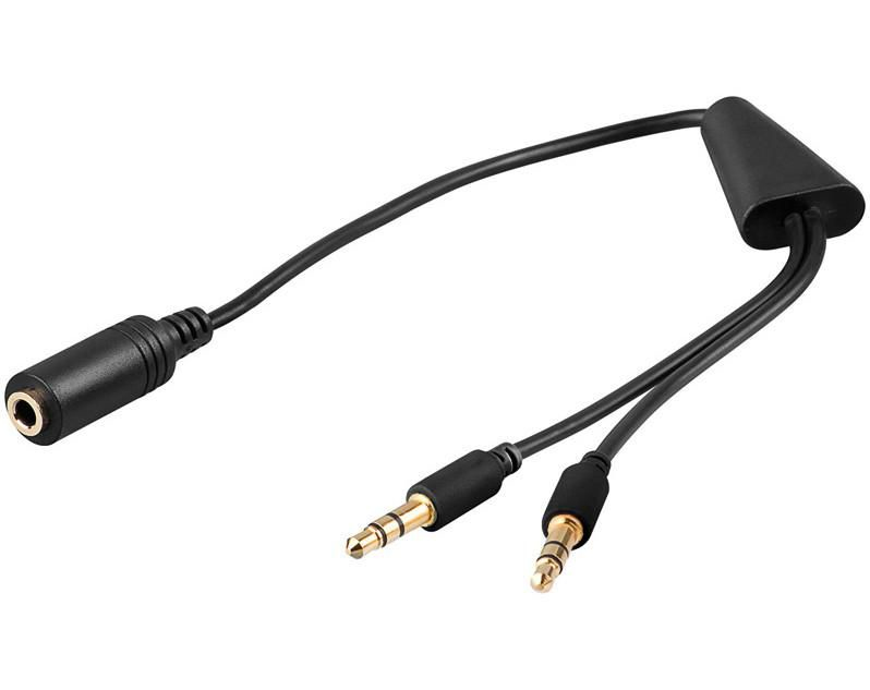 Goobay 48980 Audio Adapter for Apple iPhone, Black, 0.4m Cable Length