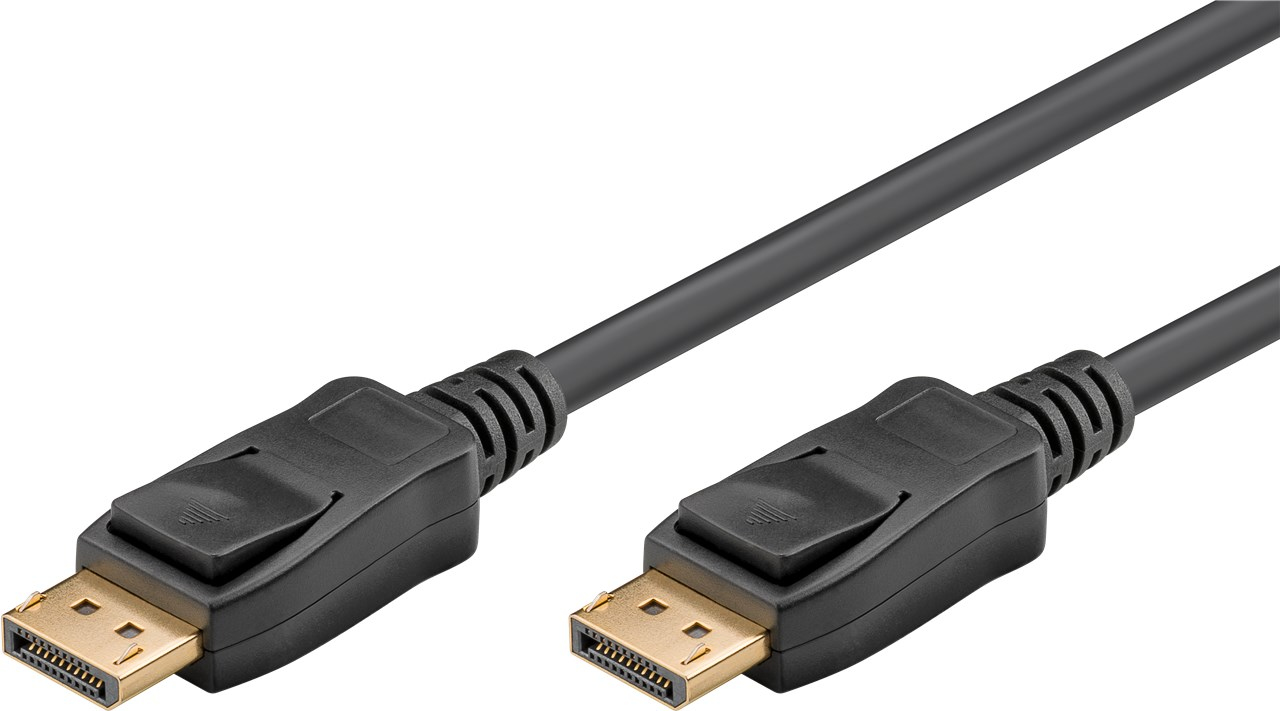 DisplayPort kabel, 8K/60Hz DisplayPort han/han m. lås, 1 m