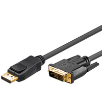 goobay 3m DisplayPort/DVI-D-Adapterkabel [vergoldete Kontakte, Displayport mit Verriegelung]