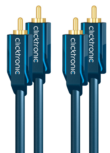 Clicktronic HQ audiokabel, 2xphono han/han, 10 m - HC40-1000