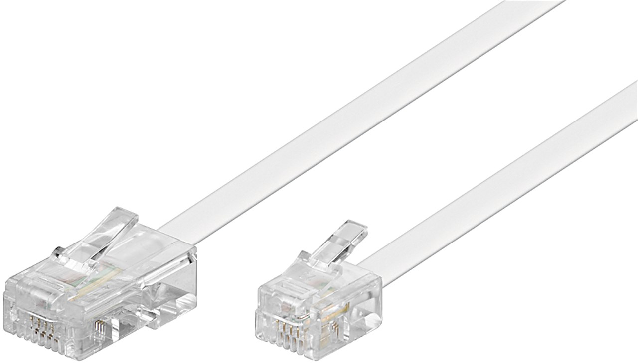 Telefon forbindelseskabel RJ11/RJ45, hvid, 3 m