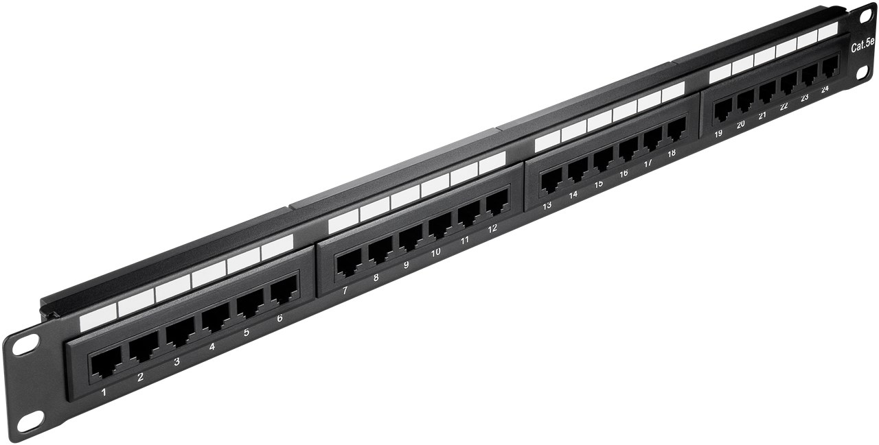 Goobay 93865 CAT 5e Patch Panel, 24 Port