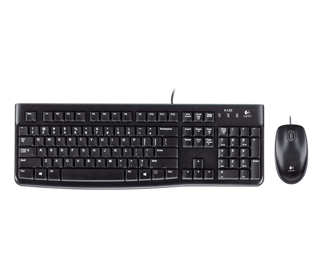 Logitech Desktop MK120 Keyboard USB QWERTY German (DE, Cable)