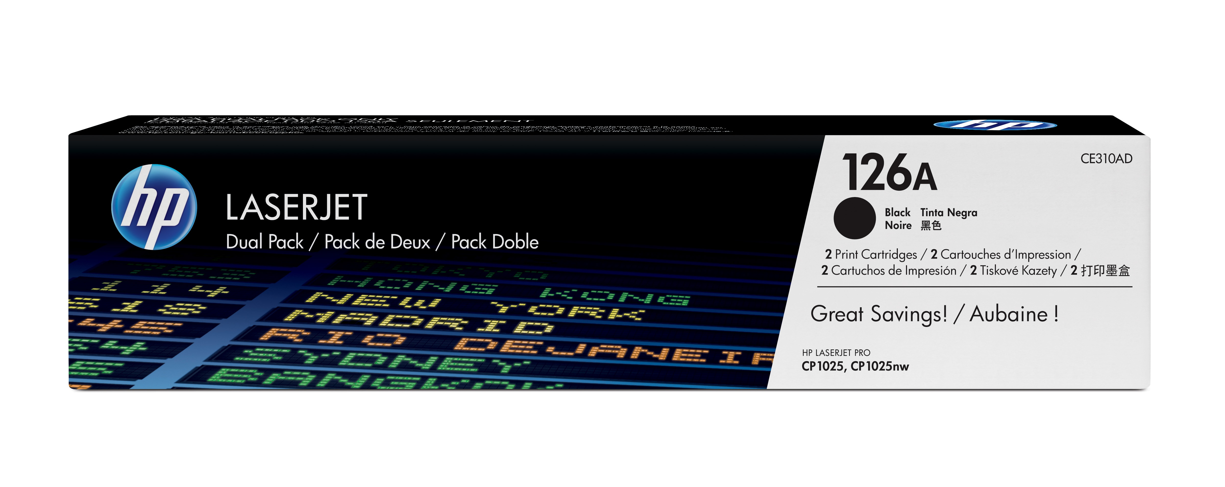 HP 126A Dual Pack Black LaserJet Toner Cartridge