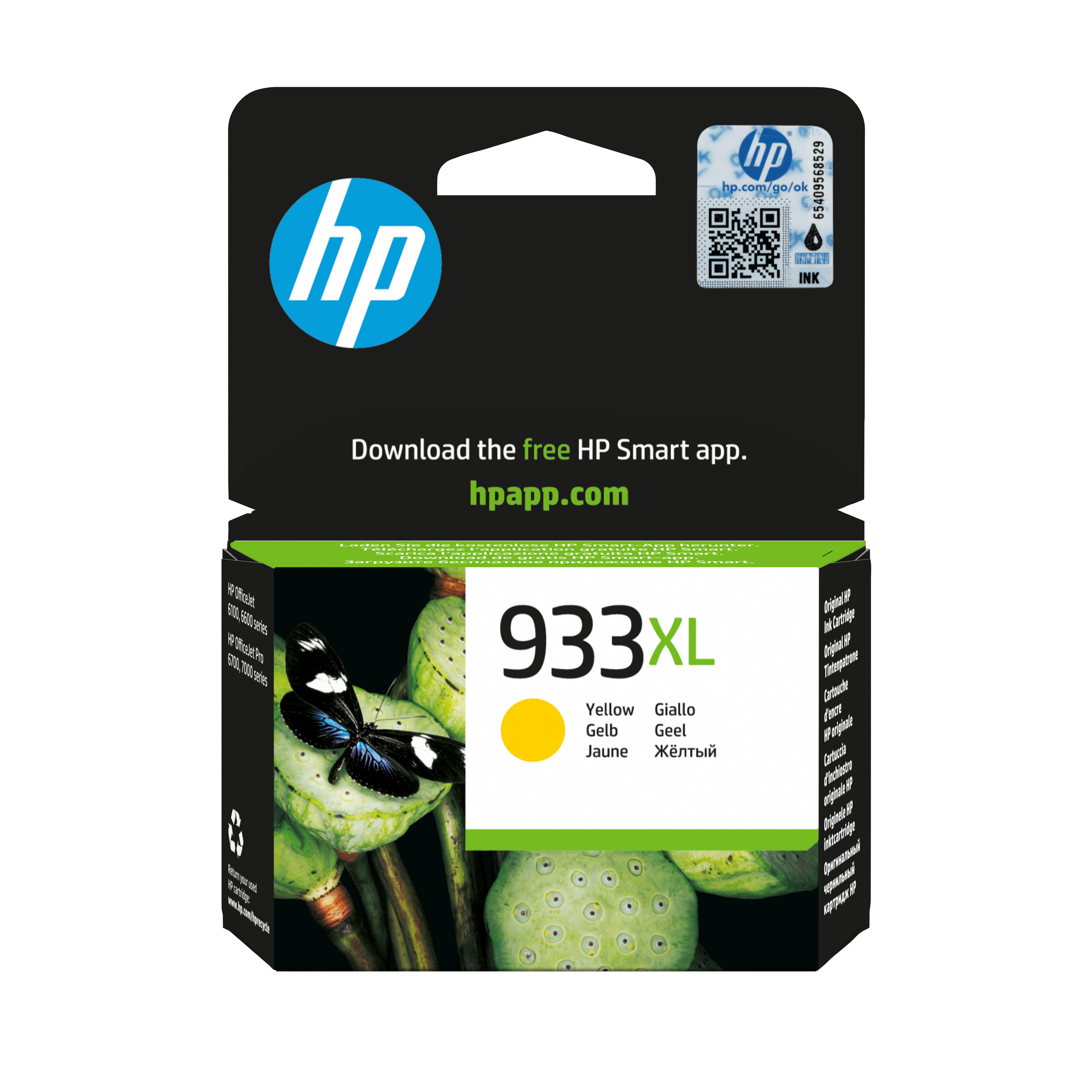 HP 933XL - Hohe Ergiebigkeit - Gelb - Original - Tintenpatrone - für Officejet 6100, 6600 H711a,...