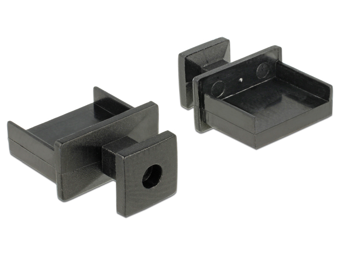 Delock 64009 Black 10pc (S) Safety Cap for Plug Safety caps – for Plugs (USB Type-A, Black, Acry...