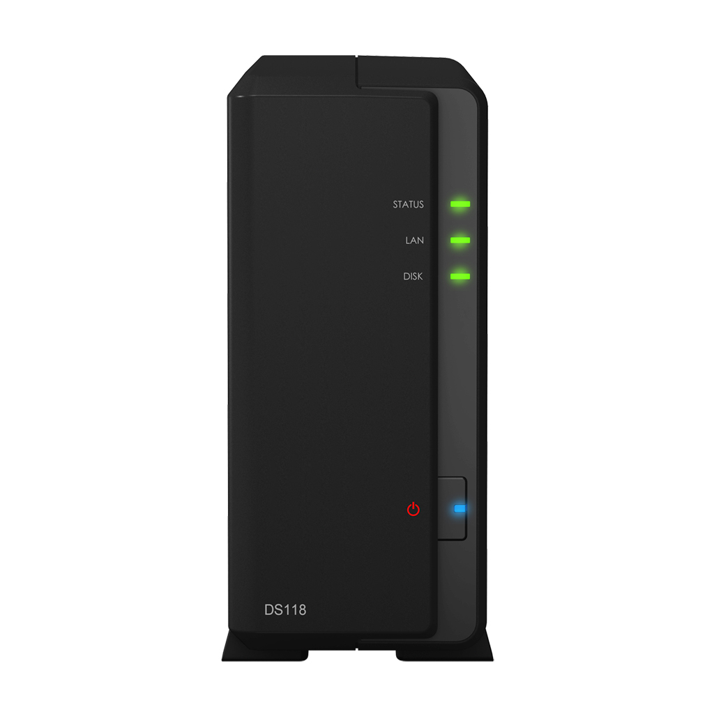 Synology 1xSATA NAS uden HD, Quad 1,4GHZ, 1GB ram