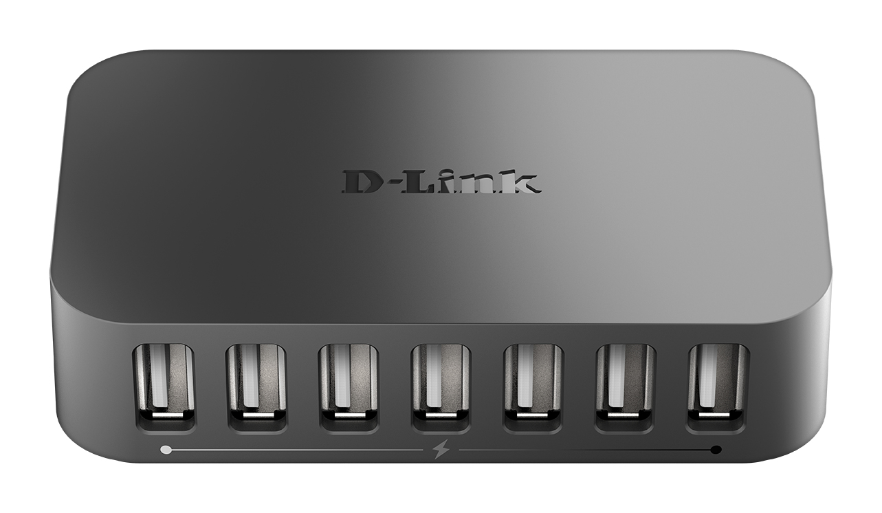 D-Link DUB-H7 7-Port USB2 Hub med AC adapter