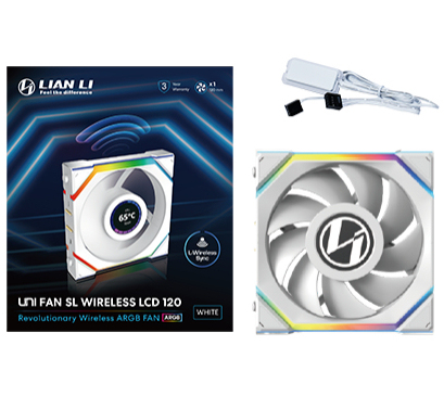 Lian Li UNI FAN SL Wireless LCD fan, ARGB, PWM - 120 mm, white (120 mm, 1 x)