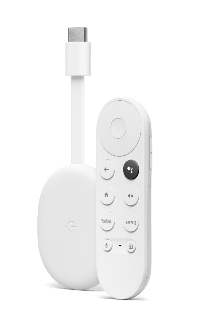 Google Chromecast (4. generation) med Google TV (4K) (hvid)