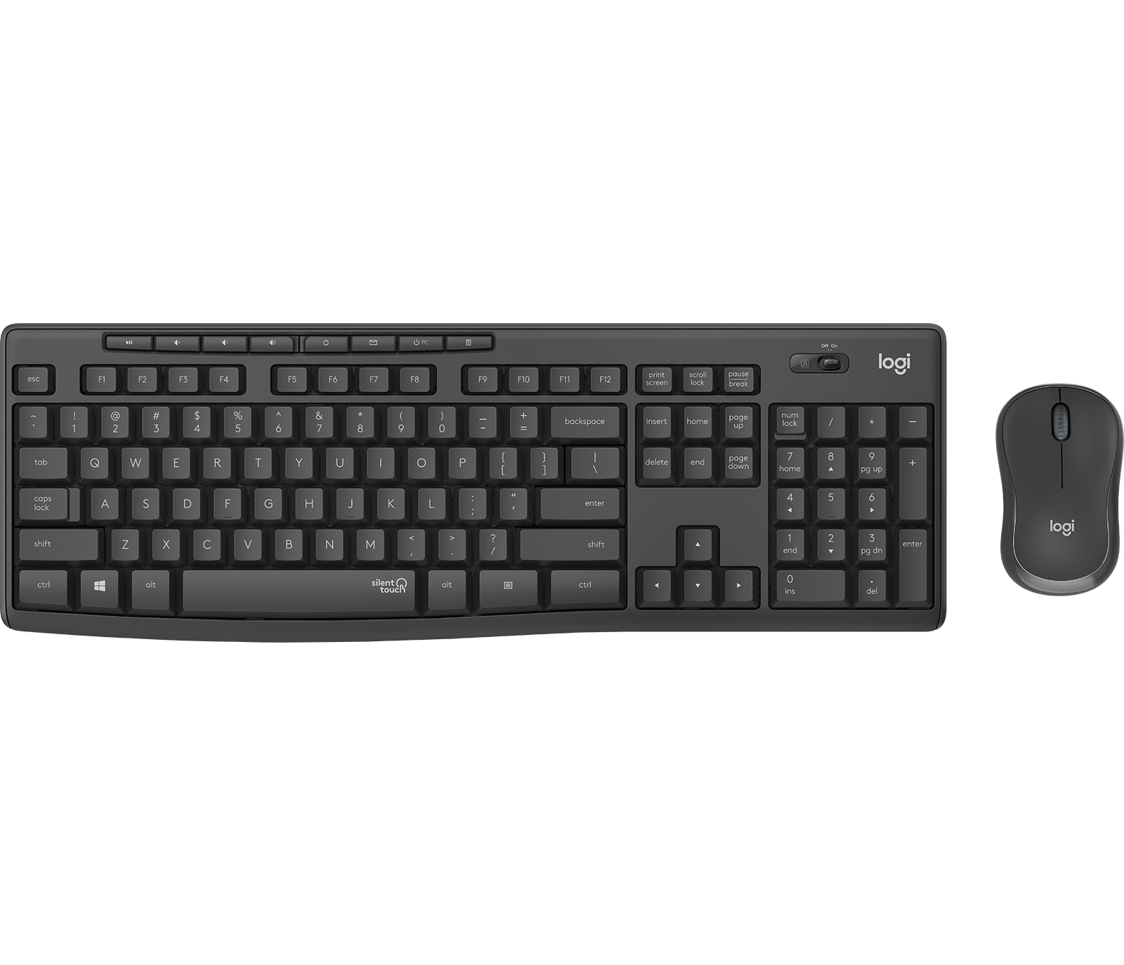 Logitech MK295 Silent Wireless Combo tastatur Mus inkluderet USB QWERTY Nordisk Grafit