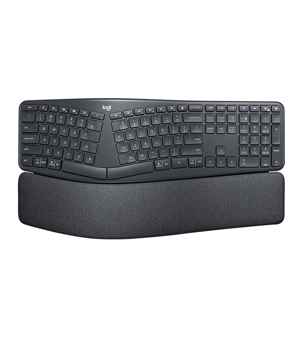 Logitech Ergo K860 tastatur RF trådløs + Bluetooth QWERTY Nordisk Grafit
