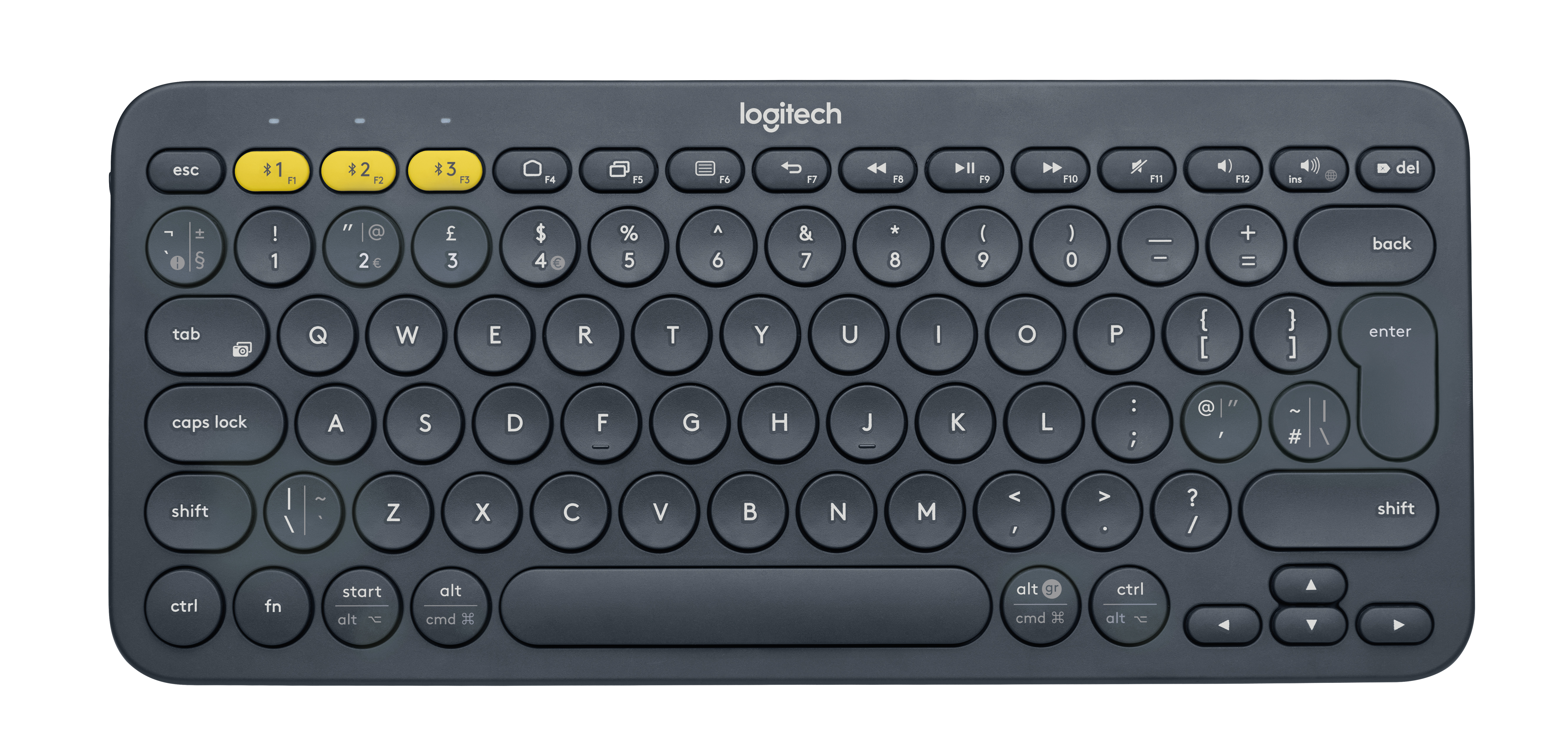Logitech K380 Multi-Device Bluetooth® Keyboard tastatur QWERTY Nordisk Grå