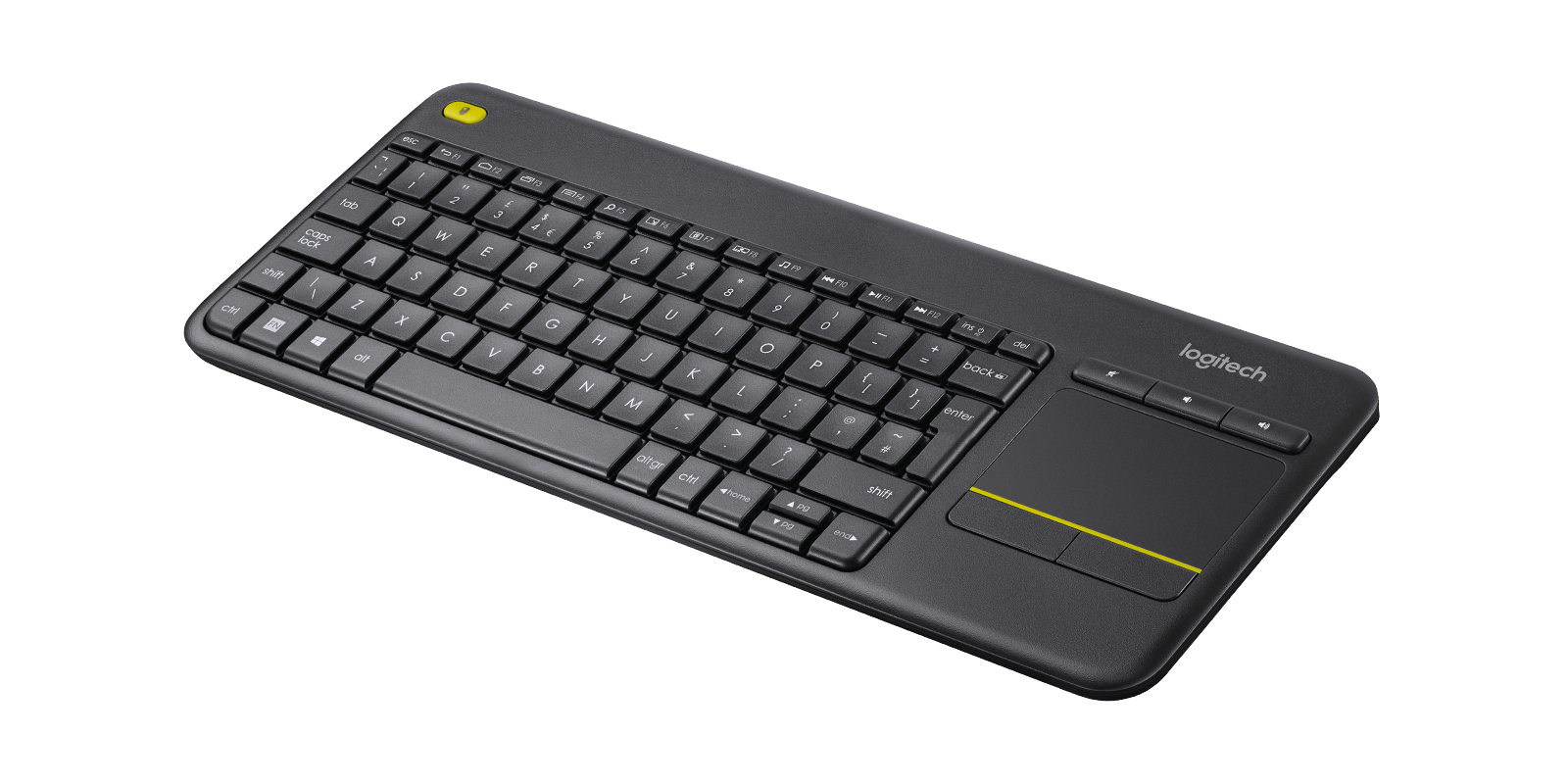 Logitech K400 Plus Tv tastatur RF trådløst QWERTY Nordisk Sort