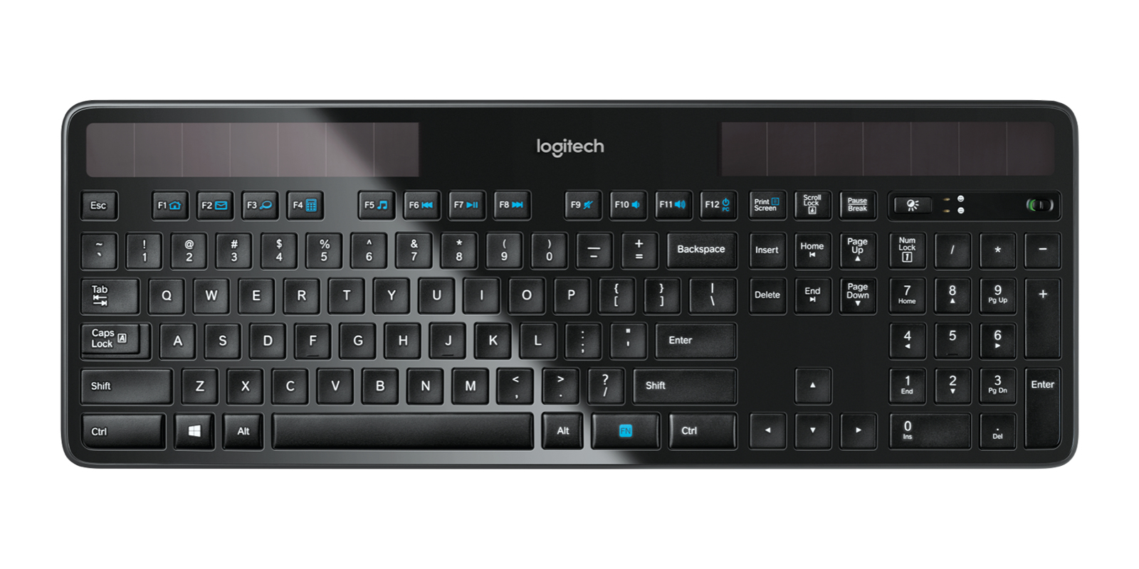 Logitech Wireless Solar Keyboard K750 tastatur RF trådløst QWERTY Nordisk Sort