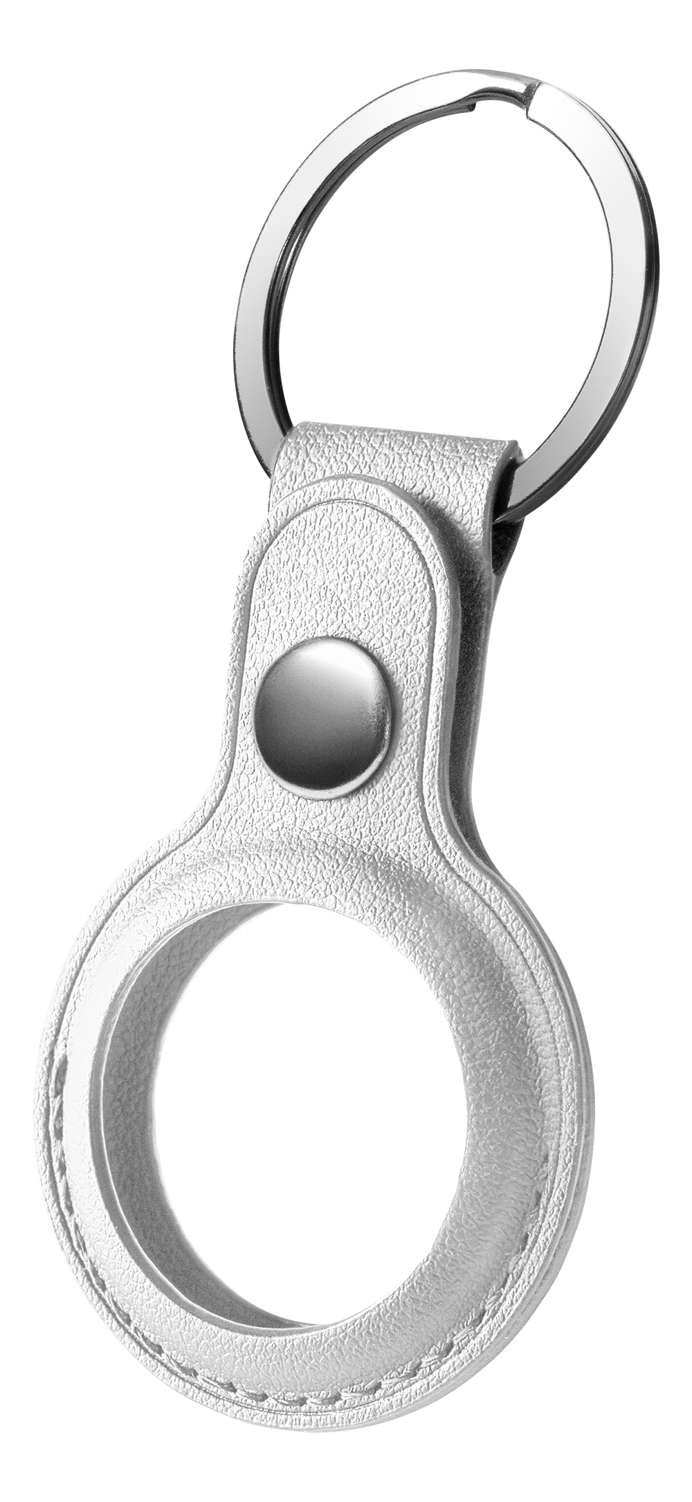 Deltaco Apple AirTag case keychain vegan leather white