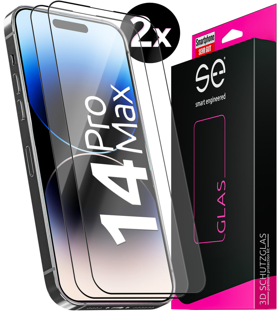 smart.engineered 2x3D Tempered Glass Screen Protector for Apple iPhone 14 Pro Max ( SE0-F0506-02...