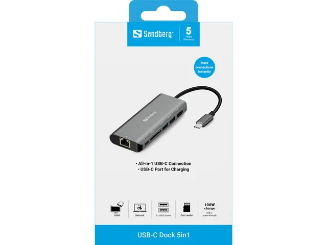 SANDBERG Dockingstation - USB - HDMI - GigE