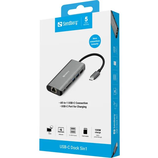 SANDBERG Dockingstation - USB - HDMI - GigE
