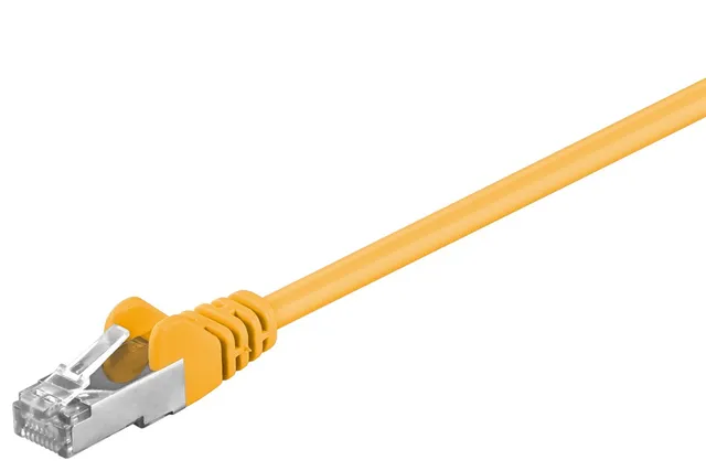 Patch kabel, F/UTP CAT5E, 0,5 m gul