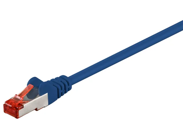 Patch kabel, S/FTP CAT6, 0,25 m, Blå