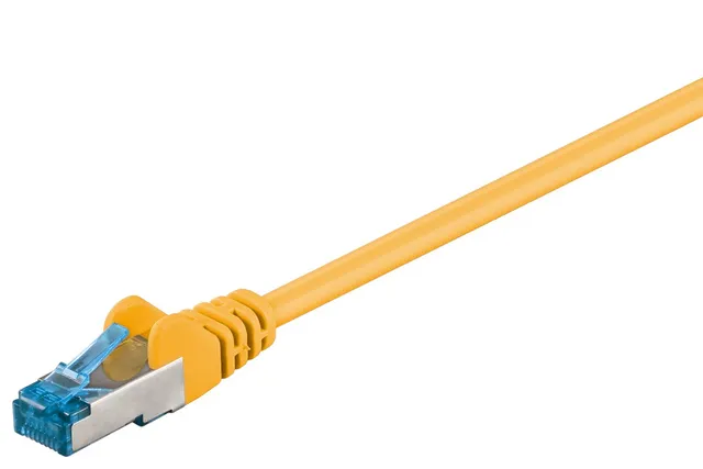 Patch kabel, S/FTP CAT6A, 0,5 m, Gul