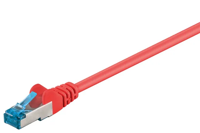 Patch kabel, S/FTP CAT6A, 0,5 m, rød