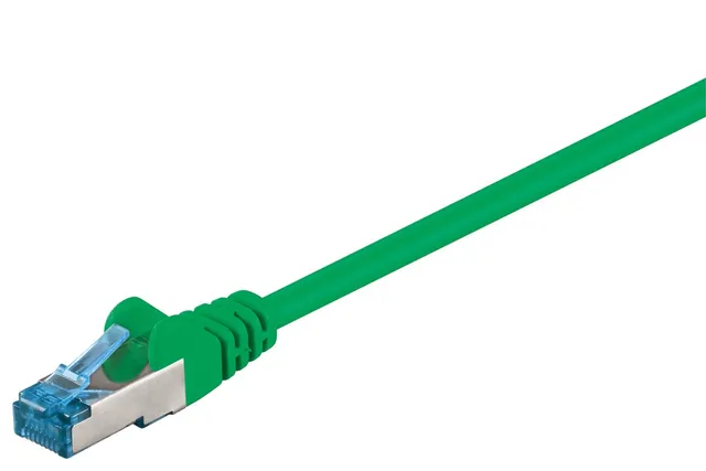 Patch kabel, S/FTP CAT6A, 0,5 m, grøn