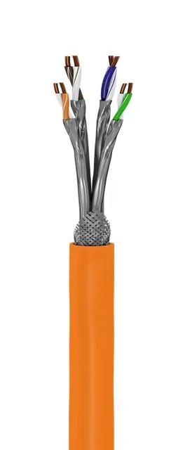 goobay 91888 CAT 7A Network Cable, S/FTP PiMF, Orange, 100m Length