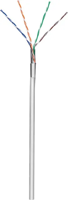 Installationskabel grå (stiv), F/UTP CAT5E, 100 m på spole, CCA