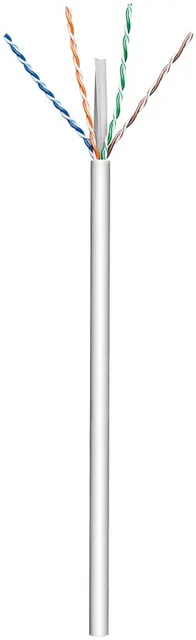 Installationskabel (stiv), UTP CAT6, grå, 100 m på spole, CCA