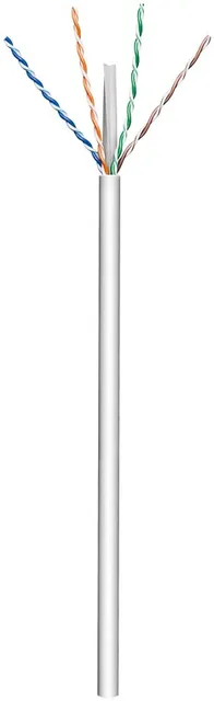 Installationskabel (stiv), UTP CAT6, grå, 100 m på spole, 100% Cu