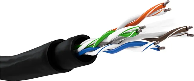 goobay 94399 CAT 6 Outdoor Network Cable Set, U/UTP, Black, 305 m Length