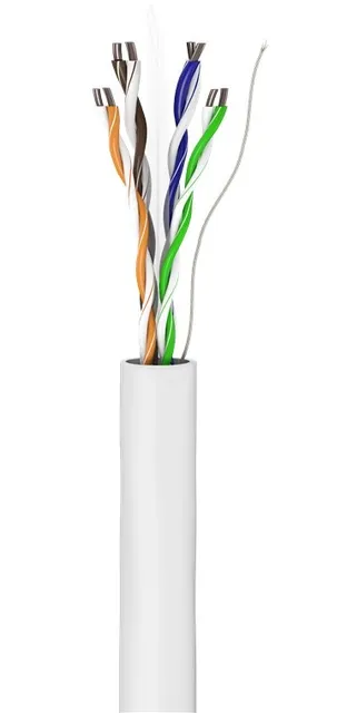 Installationskabel (stiv), UTP CAT6, HVID, 305 m CCA