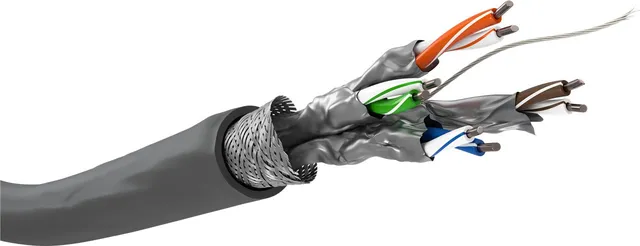 Installationskabel (stiv), S/FTP CAT6, 100 m på spole, CCA