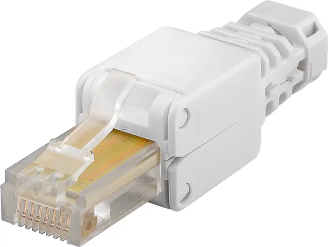 Intellinet RJ45 Modular Plug, Toolless Connector, Cat5/5e/6, 22-26 AWG Solid and Stranded UTP Ca...